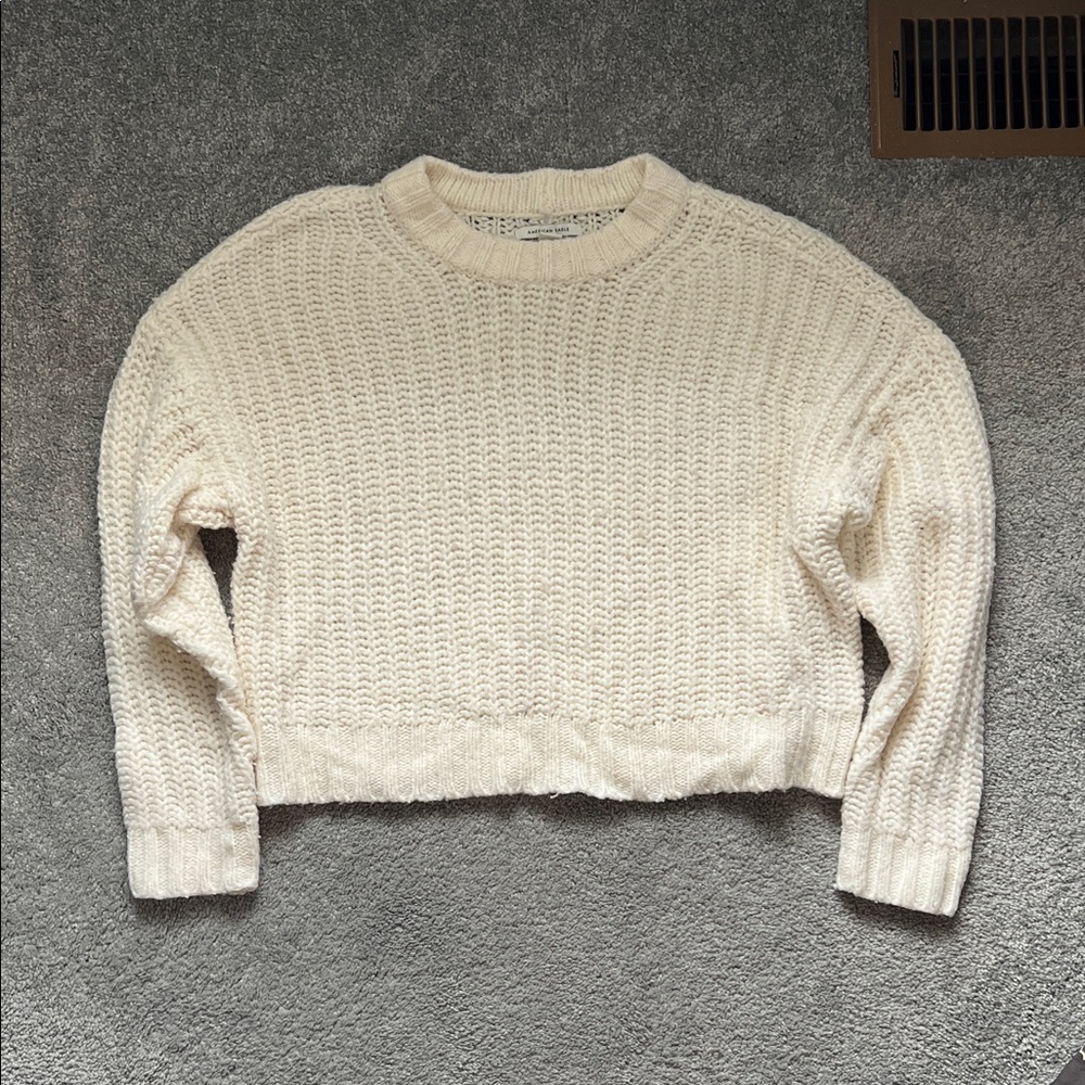 American Eagle Outfitters Cream Knit Turtleneck Sweater